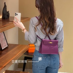 2023 New Kelly Dance Bag Multiple Ways to Wear Cowhide Women's Bag