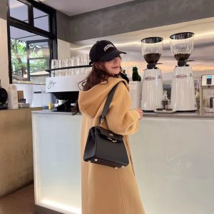 Litchi Grain Kelly Bag Genuine Leather Crossbody Shoulder Handbag for Women
