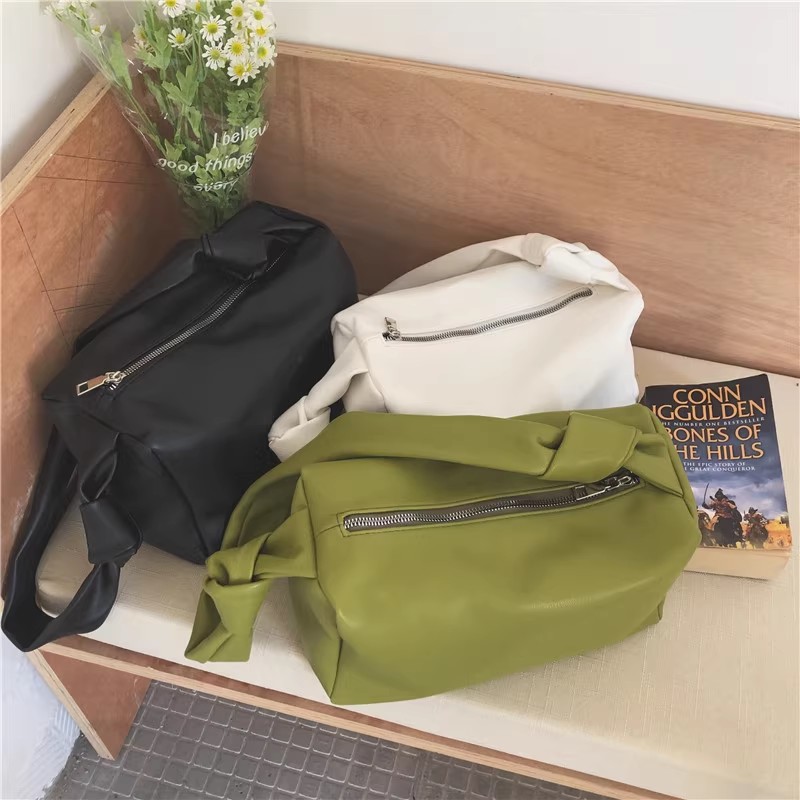 MZ Small Niche Design Knot Tofu Bag Women's Trendy Shoulder Underarm Casual Soft Pillow Bag - Image 5