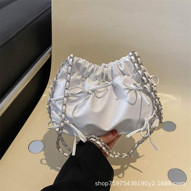 Korean Style Ruched Bucket Handbag for Women 2023 Crossbody Bag - Image 2