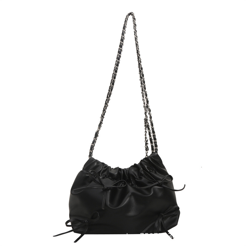 Korean Style Ruched Bucket Handbag for Women 2023 Crossbody Bag - Image 5