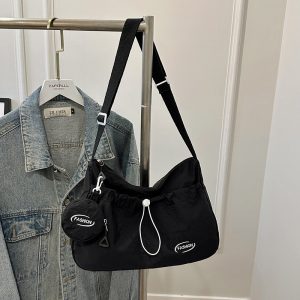 Trendy Womens Shoulder Bag Lightweight Nylon Large Tote Crossbody