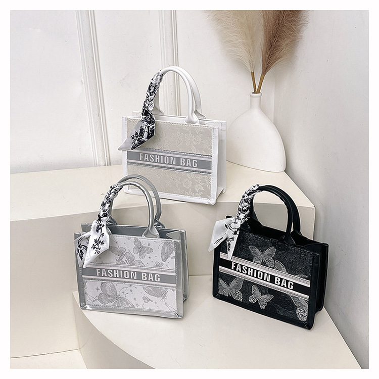 Embroidered Tote Bag for Women 2025 Large Capacity Minimalist Shoulder Bag - Image 4