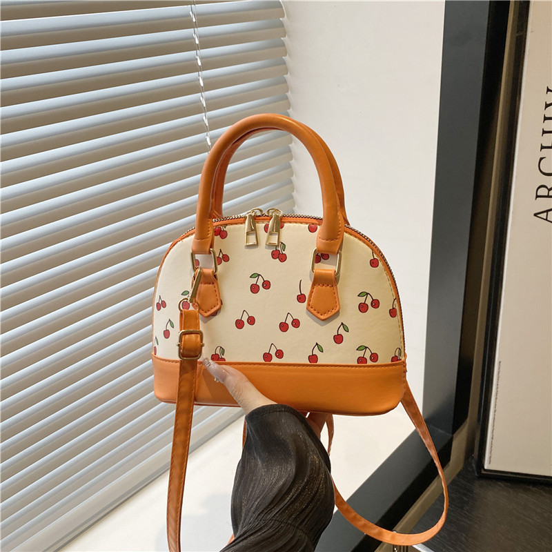 2025 Cherry Print Large Capacity Commuter Shoulder Crossbody Handbag Shell Bag - Image 4