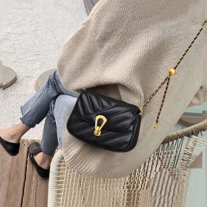Small Fragrance Style Black Bag Summer New Diamond Quilted Chain Small Square Bag Niche High Quality Texture Shoulder Crossbody Bag Women