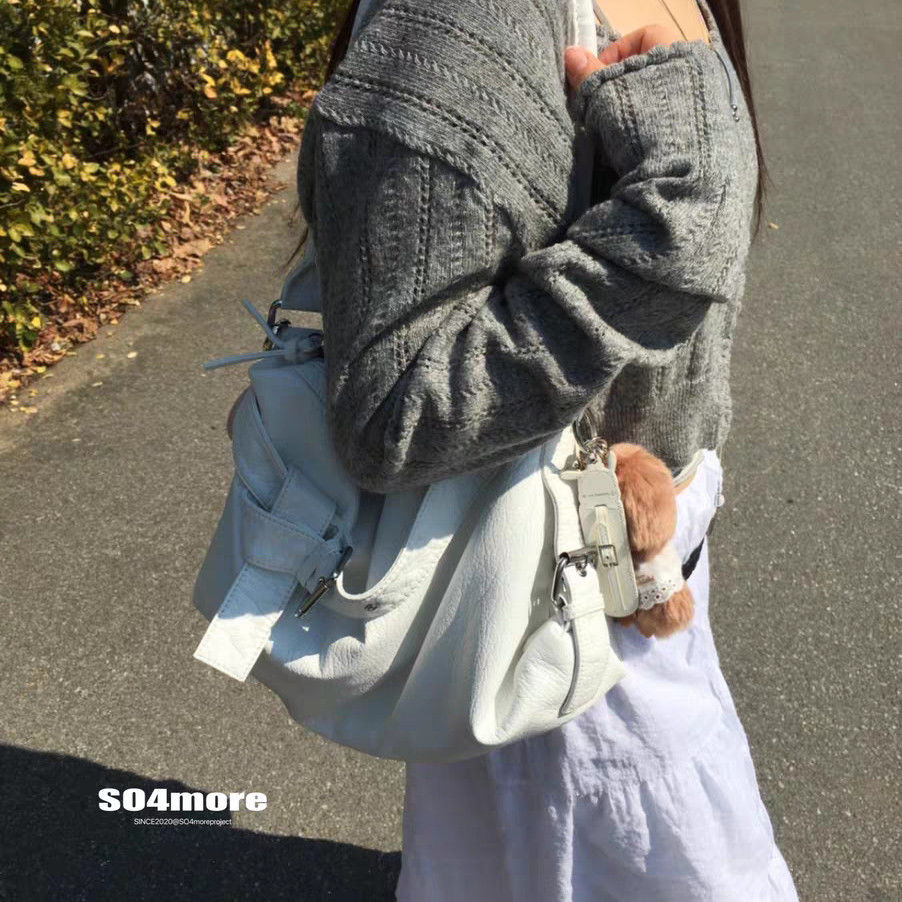 SO4more Korean Moto-Style Washed Soft Large Shoulder Crossbody Bag - Image 2