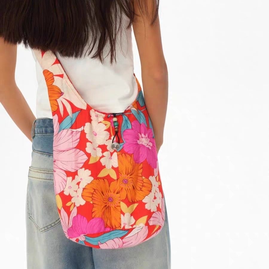 Summer Sailor Floral Crossbody Bag 2 Colors Tropical Print Shoulder Cloth Bag