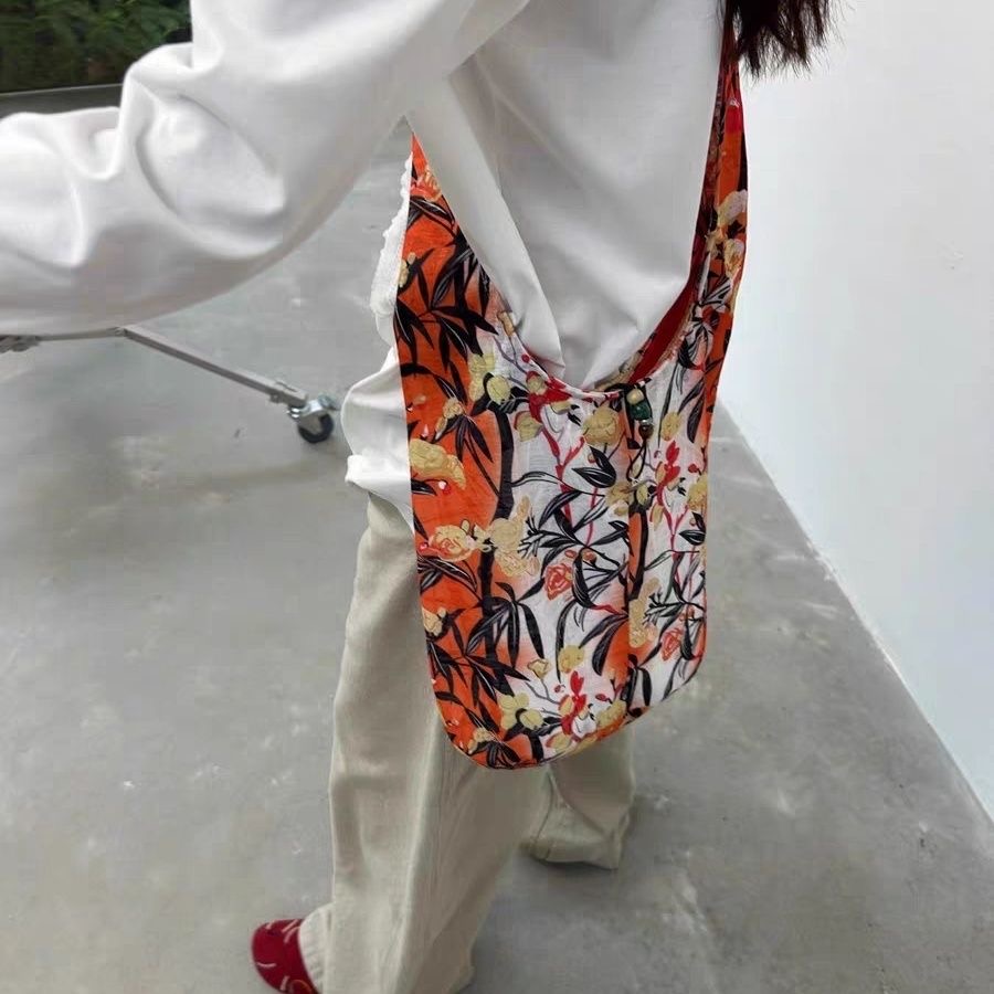 Summer Sailor Floral Crossbody Bag 2 Colors Tropical Print Shoulder Cloth Bag - Image 2