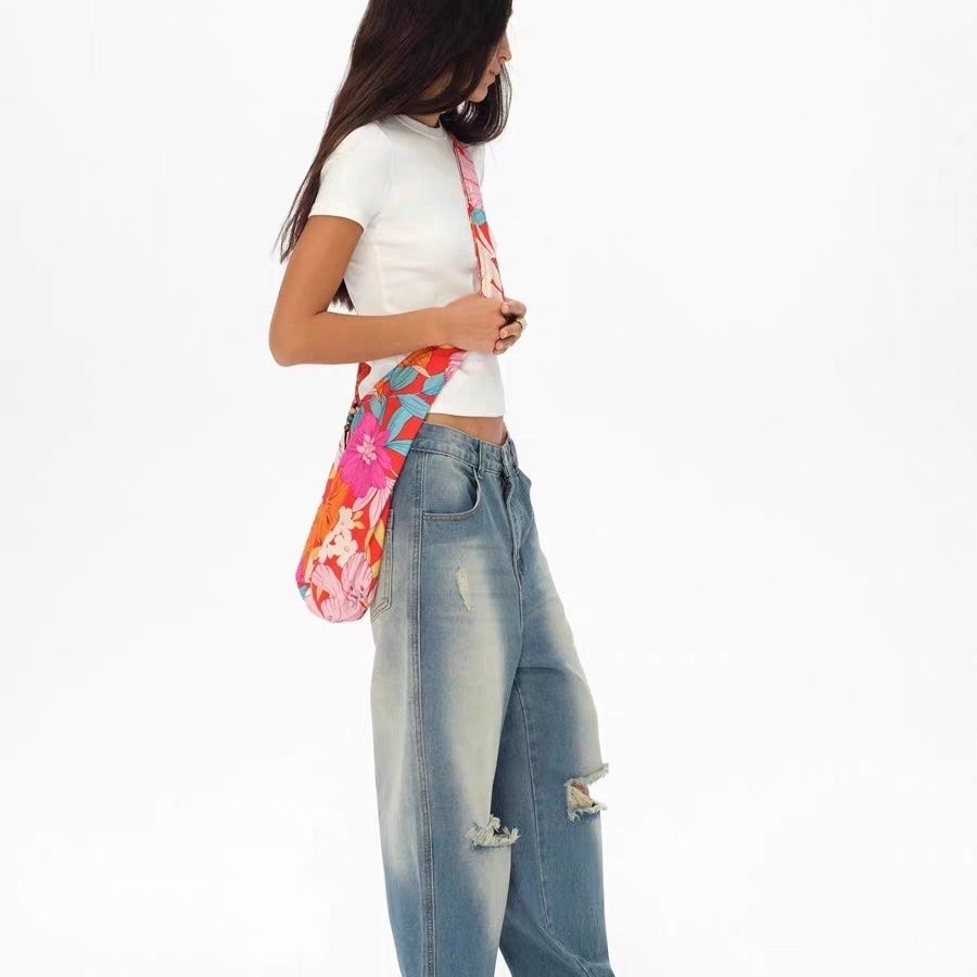 Summer Sailor Floral Crossbody Bag 2 Colors Tropical Print Shoulder Cloth Bag - Image 4