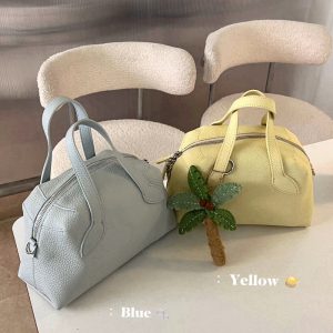 MBH 2026 Summer Top Layer Cowhide Boston Bag with Shoulder Strap