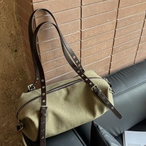 MBH Old Times Boston Bag Niche Design Street Retro Large Capacity Shoulder Bag